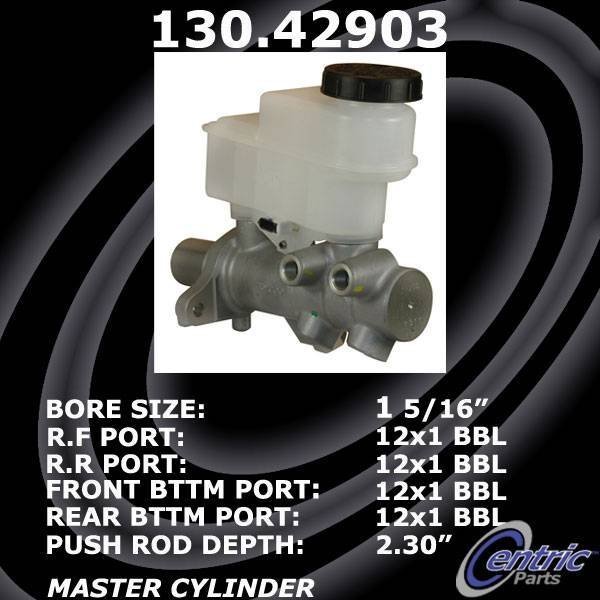 Centric Parts Premium Brake Master Cylinder, 130.42903 130.42903